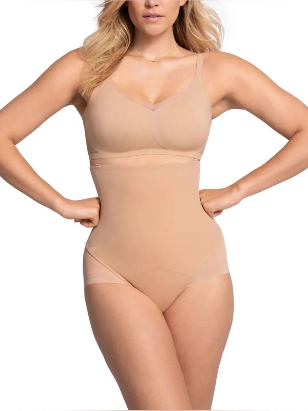 Honeylove High-Waist Shapewear Briefs in Nude Sz L Wired Retail $84
